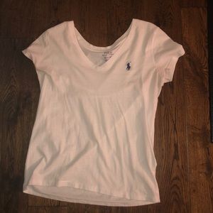 Plain white polo shirt